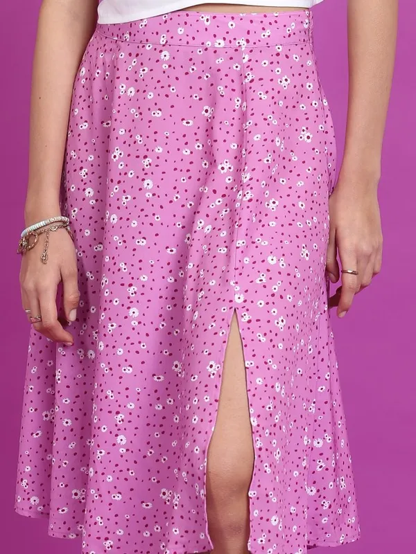 Tokyo Talkies Women Pink Mini Skirt