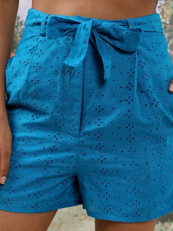 Tokyo Talkies Women Blue Top With Short