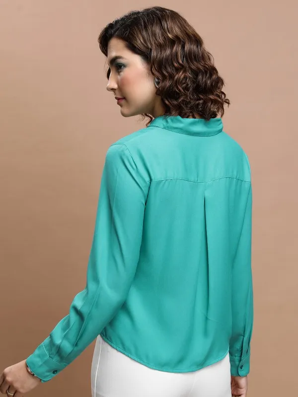  Tokyo Talkies Women Sage Solid Casual Shirts