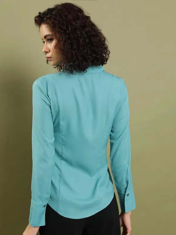  Tokyo Talkies Women Sage Solid Casual Shirts