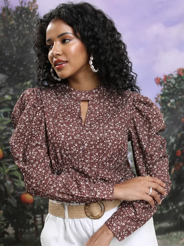Printed Blouson Top
