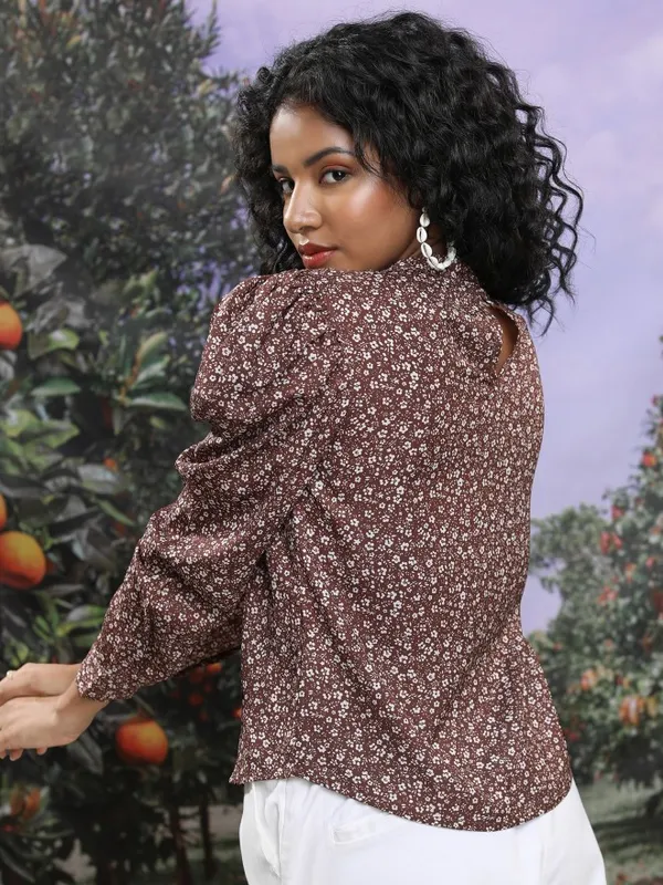 Printed Blouson Top