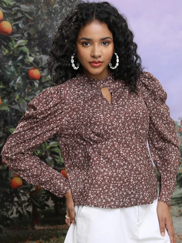 Printed Blouson Top