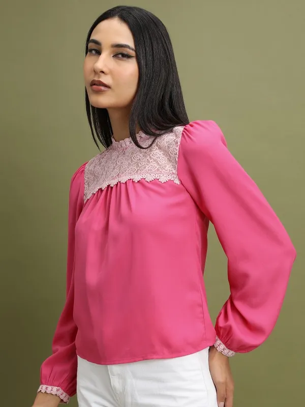  Tokyo Talkies Women Pink Solid Regular Tops