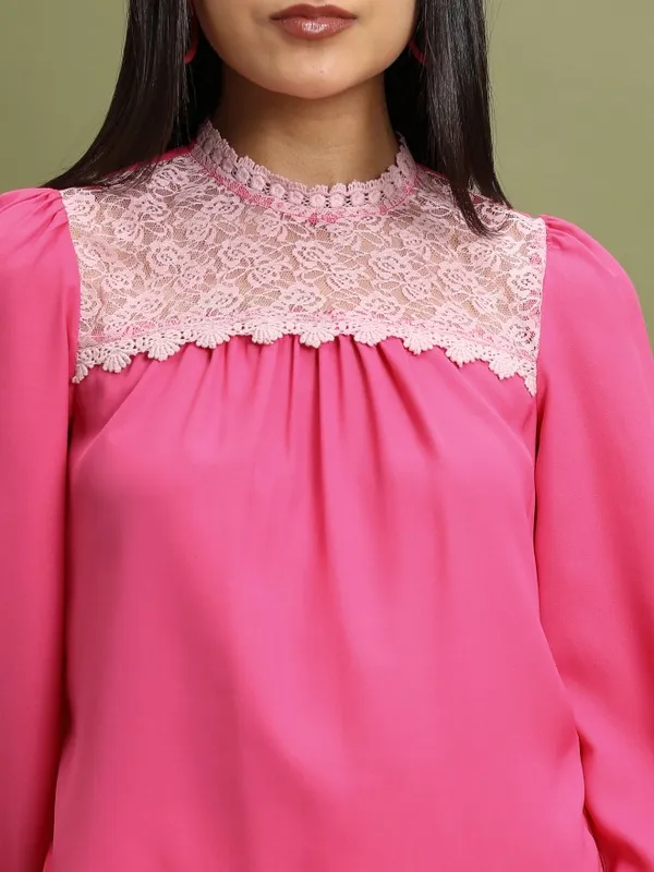  Tokyo Talkies Women Pink Solid Regular Tops