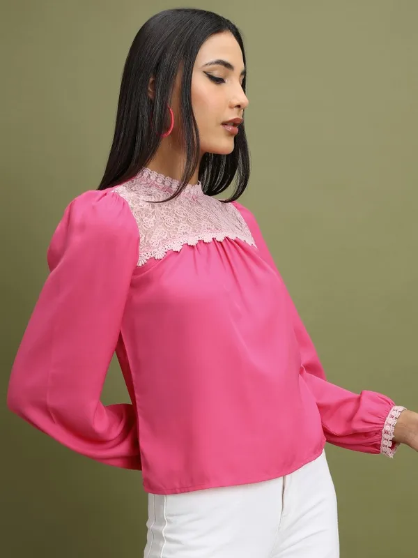  Tokyo Talkies Women Pink Solid Regular Tops
