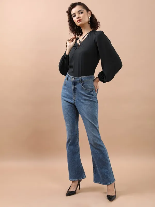 Solid Blouson Top
