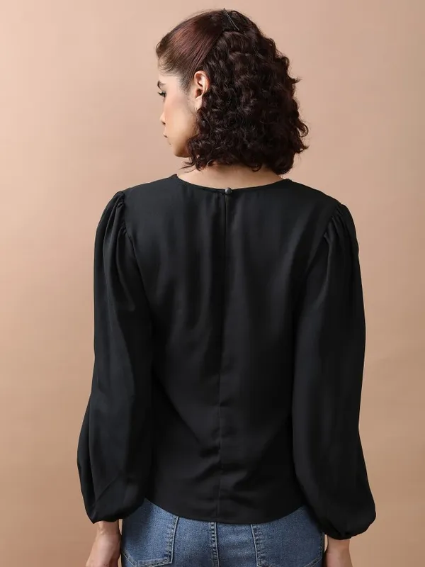 Solid Blouson Top