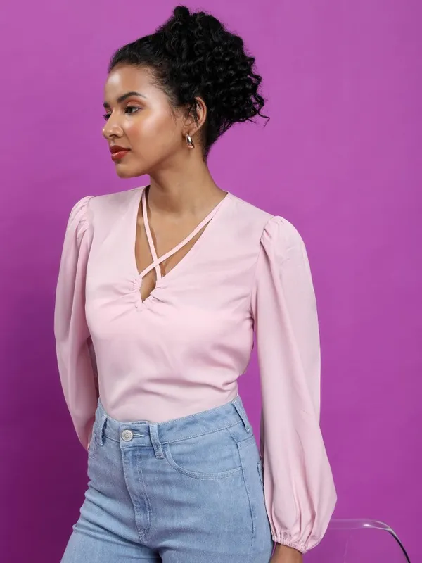 Solid Blouson Top