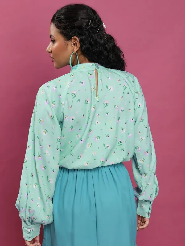 Printed Blouson Top
