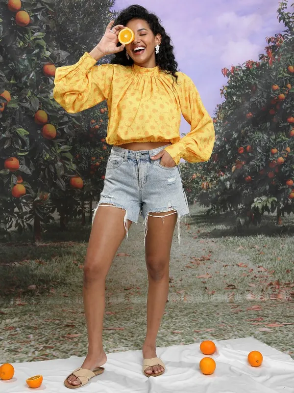 Printed Blouson Top