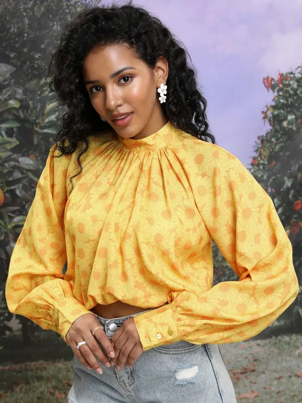 Printed Blouson Top