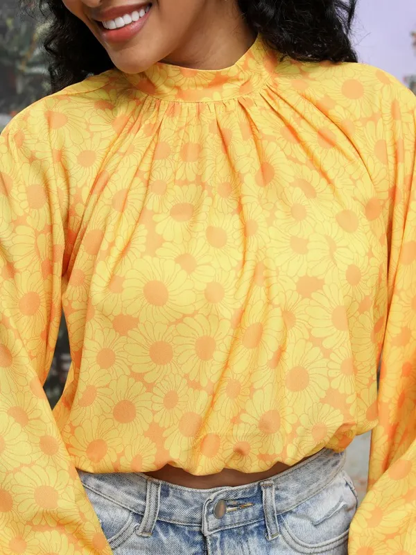 Printed Blouson Top