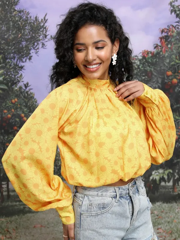 Printed Blouson Top