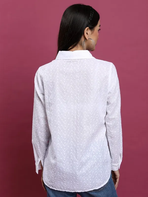 Women Self Design Casual Shirt