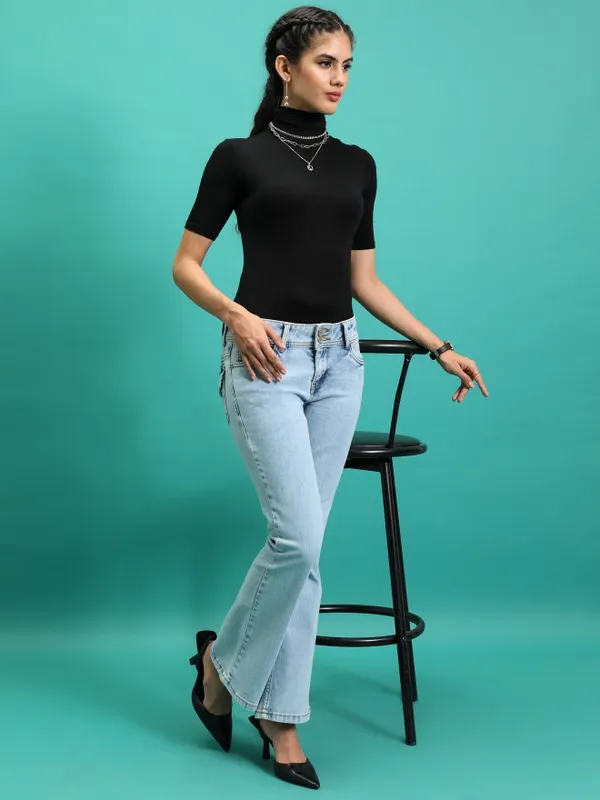  Tokyo Talkies Women Blue Bootcut Clean Look Jeans