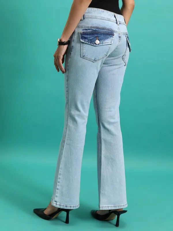  Tokyo Talkies Women Blue Bootcut Clean Look Jeans