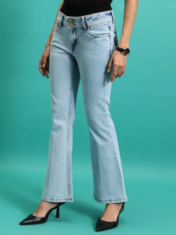  Tokyo Talkies Women Blue Bootcut Clean Look Jeans