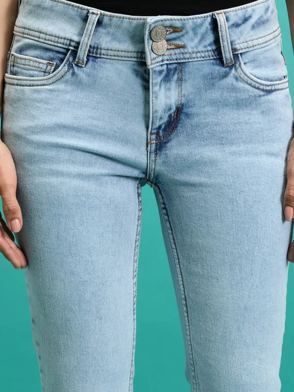  Tokyo Talkies Women Blue Bootcut Clean Look Jeans