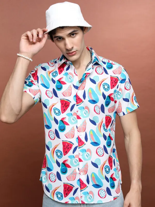  Ketch Men Multi Printed Slim Fit Casual Shirts