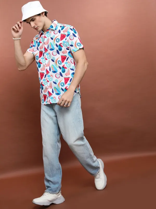 Ketch Men Multi Printed Slim Fit Casual Shirts