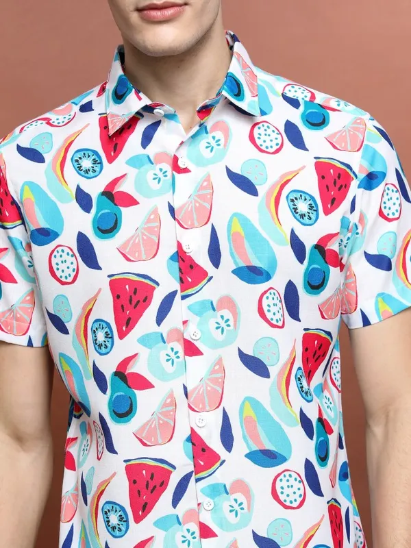  Ketch Men Multi Printed Slim Fit Casual Shirts