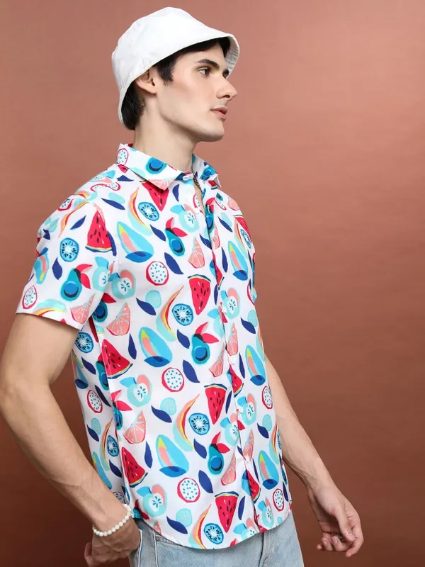  Ketch Men Multi Printed Slim Fit Casual Shirts