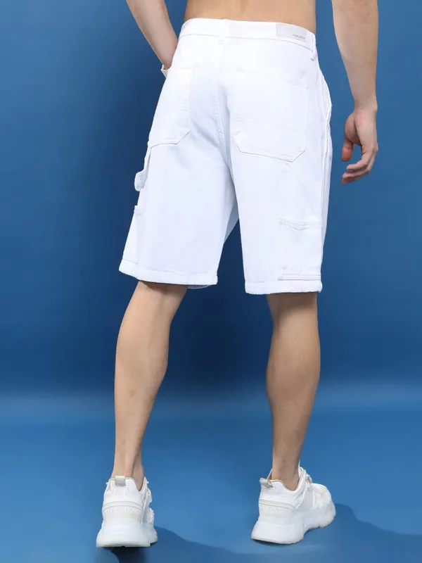  Highlander Men White Regular Fit Cargo Shorts Shorts