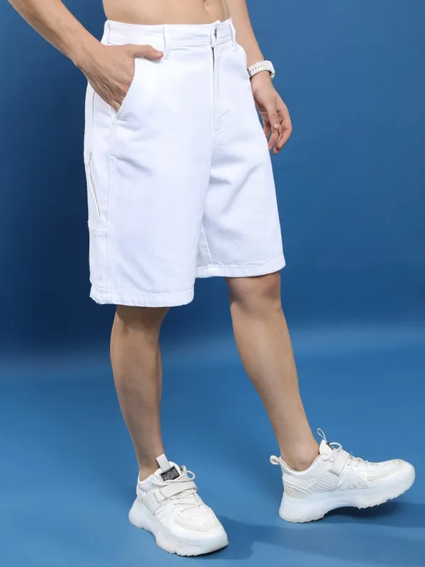  Highlander Men White Regular Fit Cargo Shorts Shorts