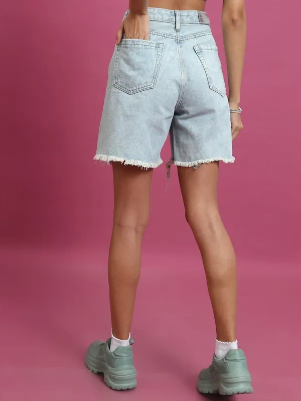  Tokyo Talkies Women Blue Regular Fit Shorts