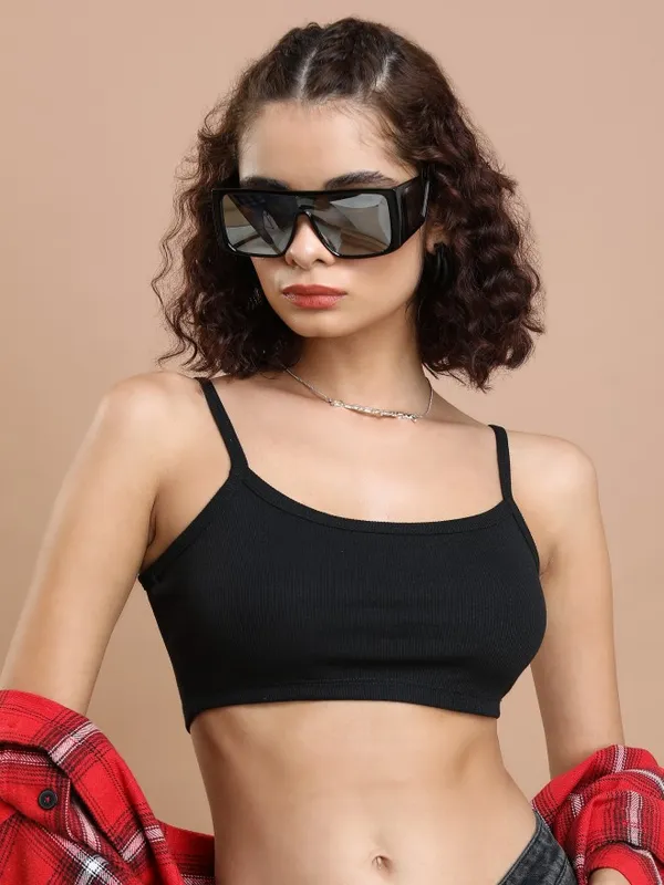  Tokyo Talkies Women Black Solid Bralette Tops