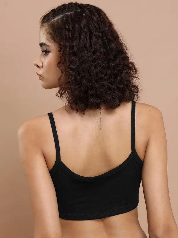  Tokyo Talkies Women Black Solid Bralette Tops