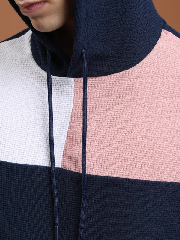 Highlander Men Multi Colourblocked Hooded Oversized Fit T-Shirt