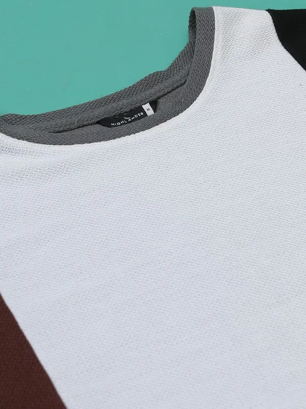 Highlander Men Multi Colourblocked Round Neck Oversized Fit T-Shirt