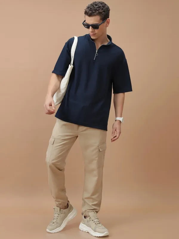 Men Solid Oversized Fit T-Shirt