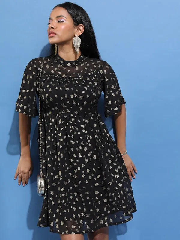 Printed A-Line Dress