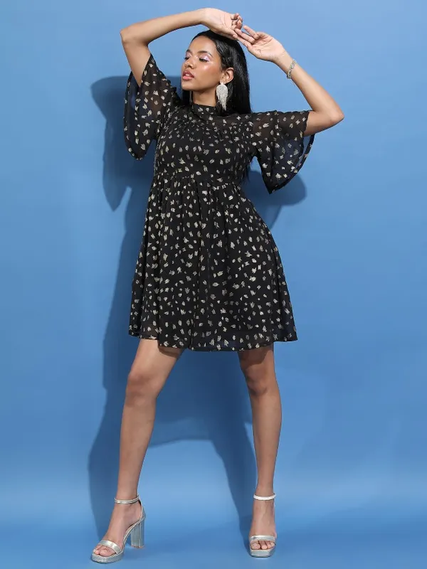 Printed A-Line Dress