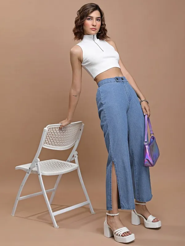 Tokyo Talkies Women Blue Relaxed Fit Stretchable Jeans