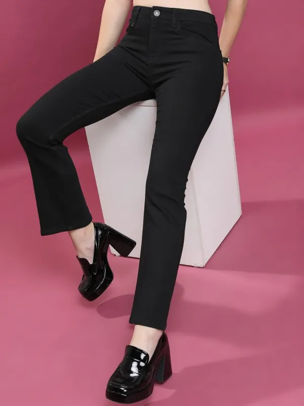  Tokyo Talkies Women Black Straight Fit Clean Look Jeans