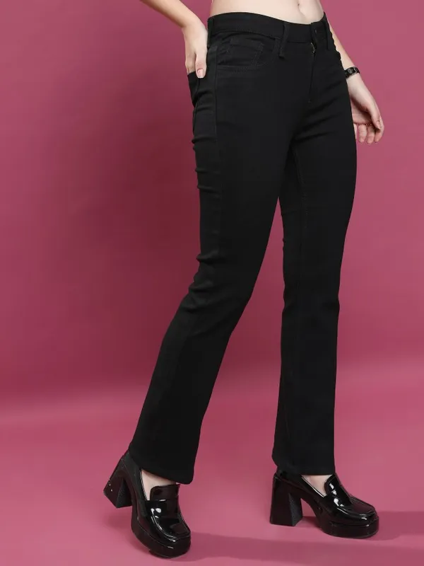  Tokyo Talkies Women Black Straight Fit Clean Look Jeans