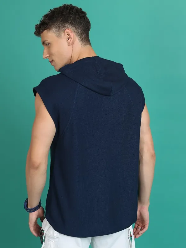 Highlander Unisex Navy Solid Oversized Fit T-Shirt