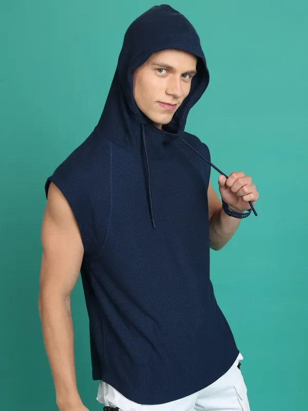 Highlander Unisex Navy Solid Oversized Fit T-Shirt