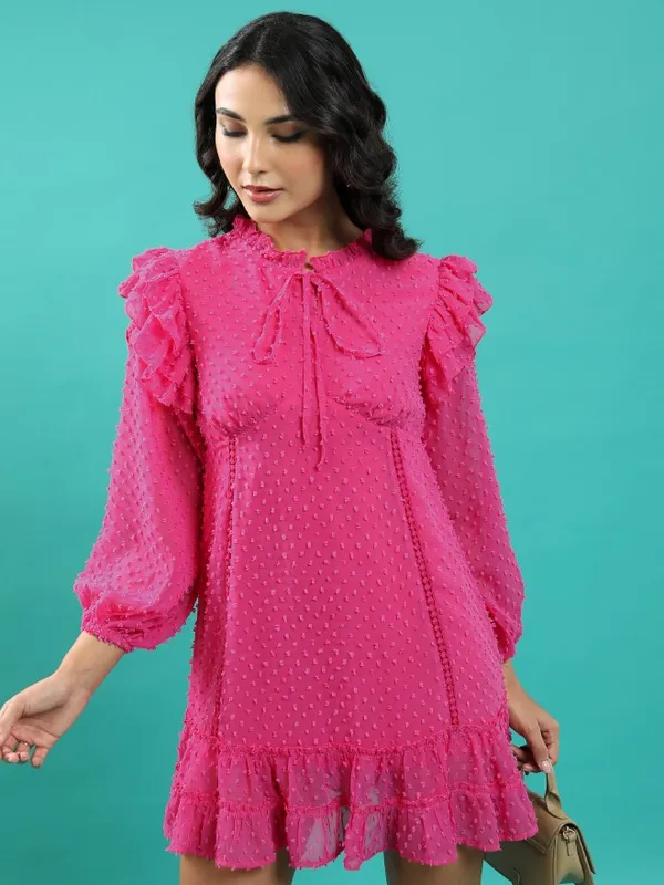 Self Design A-Line Dress
