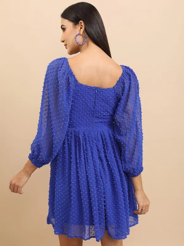 Self Design Fit and Flare Dress