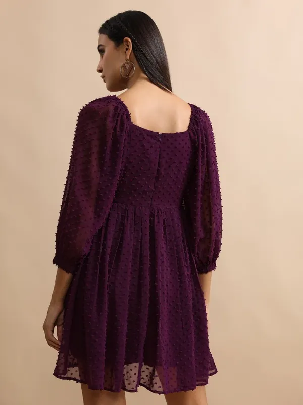 Self Design Fit And Flare Dress