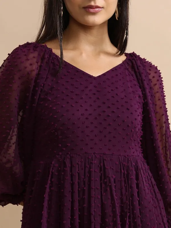 Self Design Fit And Flare Dress