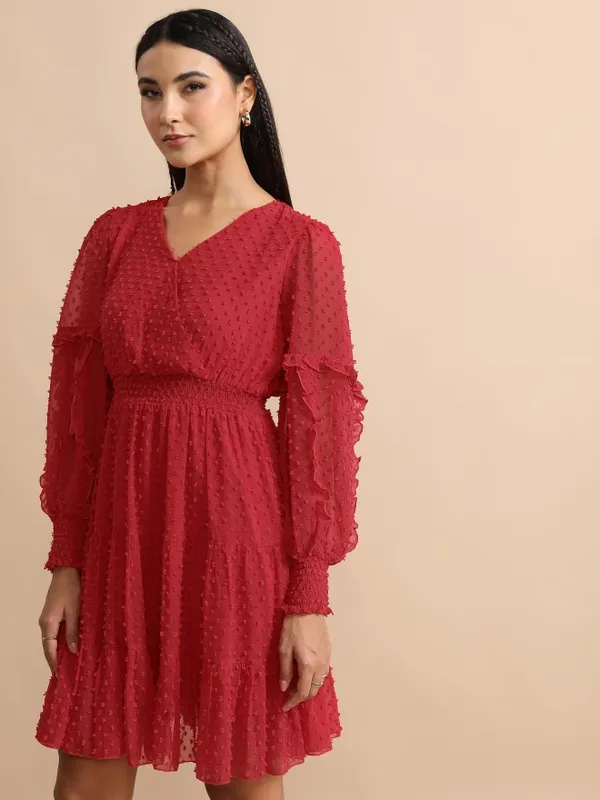 Self Design Fit & Flare Dress
