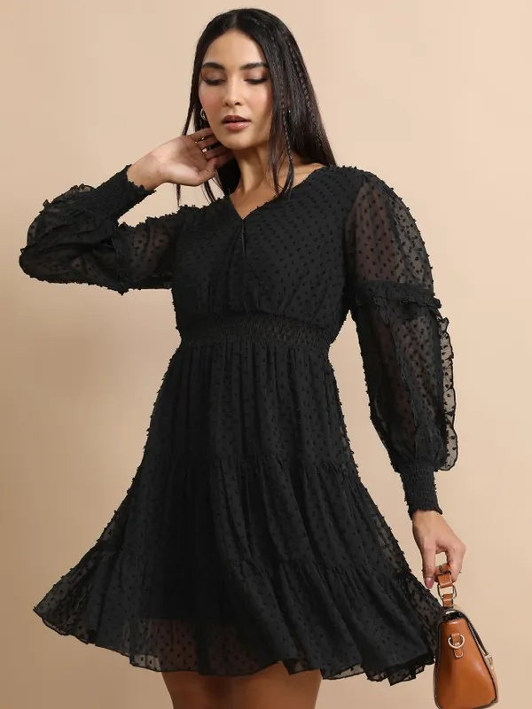 Self Design Fit & Flare Dress