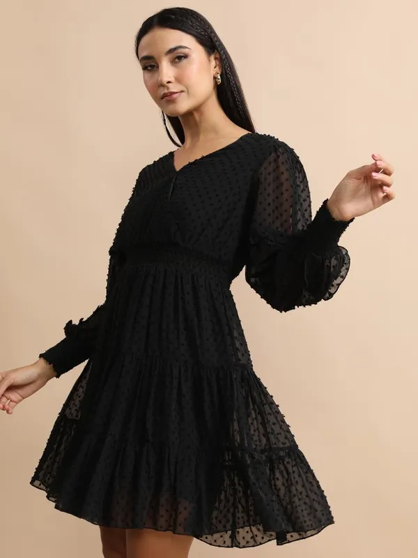 Self Design Fit & Flare Dress