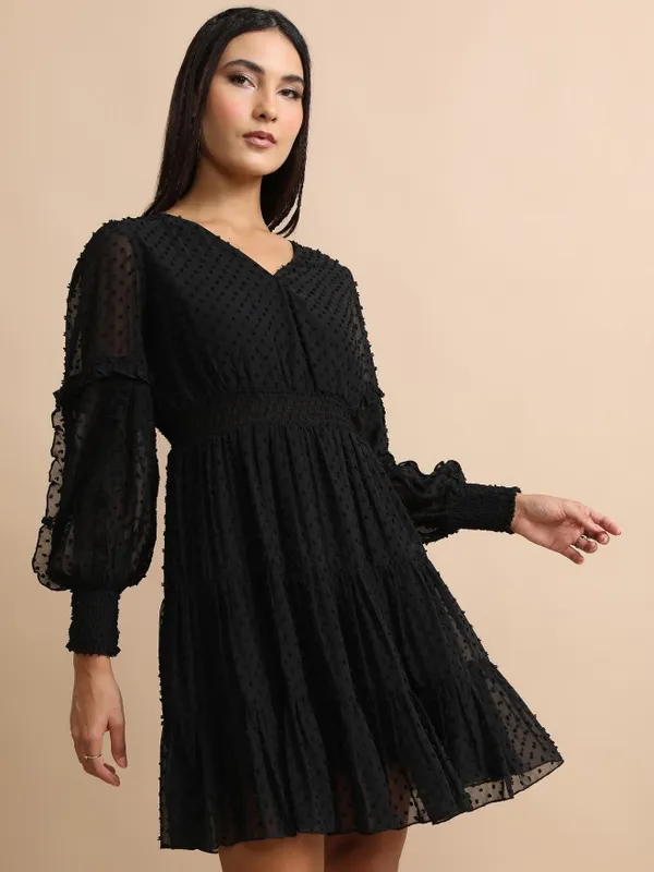Self Design Fit & Flare Dress